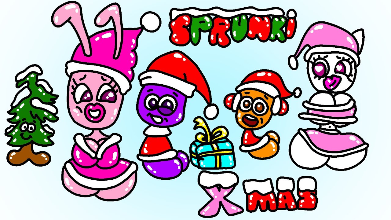 🔴INCREDIBOX SPRUNKI CHRISTMAS STICKER BOOK DRAWING 2D ANIMATION MAKING FANMADE ASMR