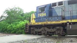 CSX C40-8 7494 Leads a Grain Train on 4/30/16!
