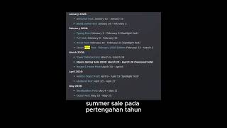 HFK NEWS!!! TELAH KELUAR!!! Jadwal Steam Sales Tahun 2026
