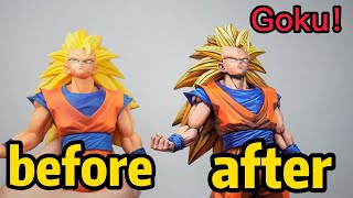 Dragonball Super saiyan 3 goku figure repaint! ---The whole process of the work is recorded!