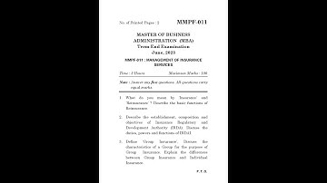 MMPF - 011  June 2023 Question Paper