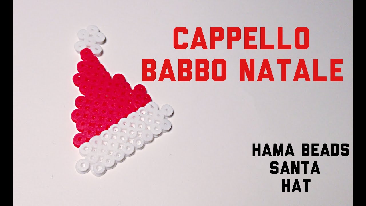 Cappello Di Natale.Cappello Babbo Natale Con Pyssla Hama Beads Santa Hat Youtube