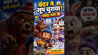 😱 बंदर ने सूप चुराया.. लेकिन अंत में जो हुआ, देखकर हंसी नहीं रोक पाओगे 😂❄️#cartoon#catvideos#shorts