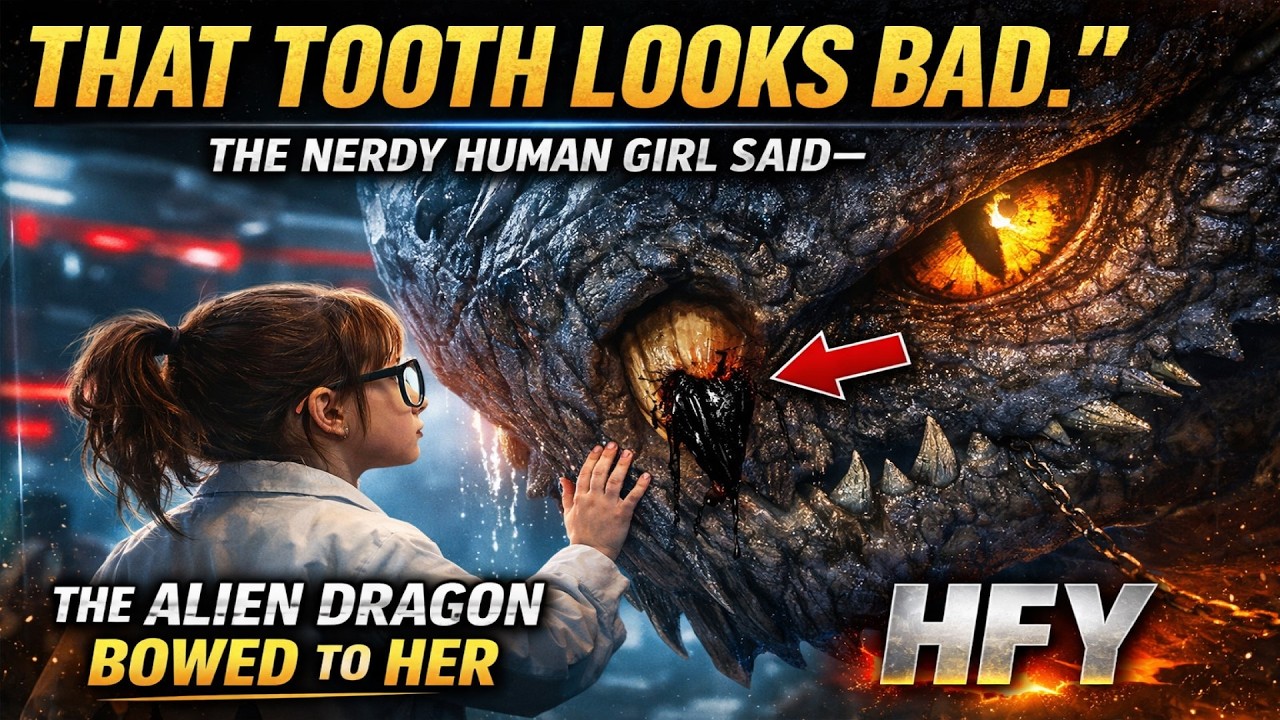“That Tooth Looks Bad.” The Nerdy Human Girl Said—The Alien Dragon Bowed to Her | HFY