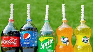 Experiment Mentos VS Coca Cola VS Pepsi VS Sprite VS Fanta