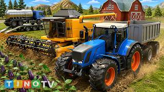 Amazing Farming Trucks Show Tractors, Harvesters Farm Machines At Work