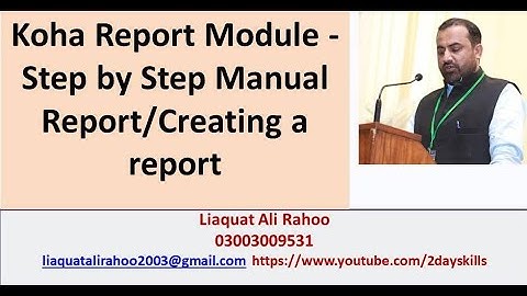 Koha Report Step by Step /Explore the Reports Module in Koha/Creating a report for your Library