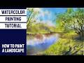 WATERCOLOR TUTORIAL - How to Paint a Soft Spring Landscape | Loose &amp; Expressive Technique #sketch