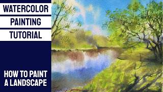 WATERCOLOR TUTORIAL - How to Paint a Soft Spring Landscape | Loose & Expressive Technique #sketch screenshot 5