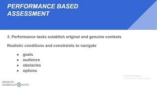 Performance Based Assessment # 1 English