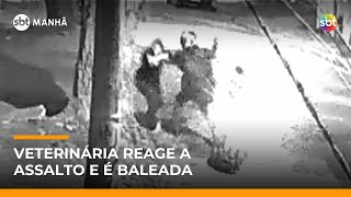 Video veterinaria-e-baleada-ao-tentar-pegar-celular-durante-assalto-sbt-manha
