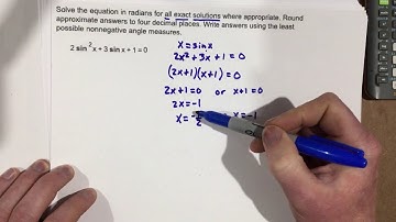 Solve factorable trigonometric equations in quadratic form