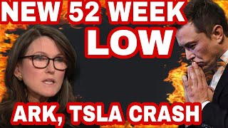 WHY TESLA STOCK CRASH CONTINUE?🔥! ARK INVEST NEW 52 WEEK LOWS