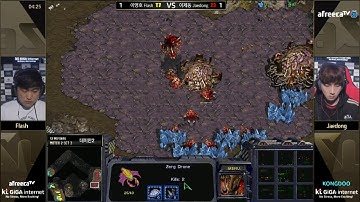 Jaedong drone kills two Flash marines. It