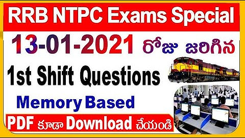 NTPC 13-01-2021 shift 1 Authentic Questions with Solutions and Explanation by SRINIVASMech