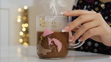 🍫Relaxing ASMR:✨️ Glass & Hot Chocolate Just unwind"♥️ #asmr 