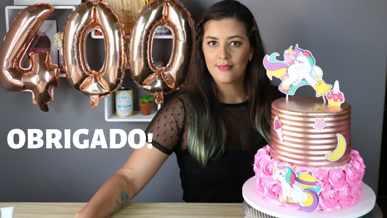 DECORAÇÃO BOLO DE ANDAR - BOLO UNICÓRNIO - 400 MIL INSCRITOS - Bru na Cozinha