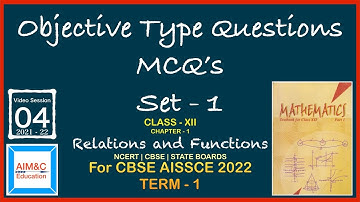 CLASS - XII | MOST IMPORTANT MCQ’s | CHAPTER - 1 RELATIONS AND FUNCTIONS | TERM - 1 | By G K TIWARY