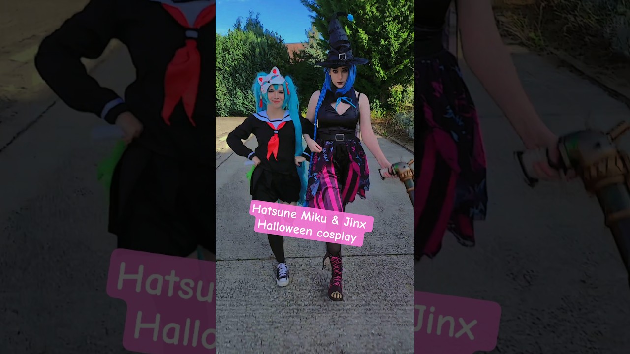 Jinx & Hatsune Miku @nikkihatsunecosplay #cosplay #shorts #jinx #hatsunemiku #halloween 💜