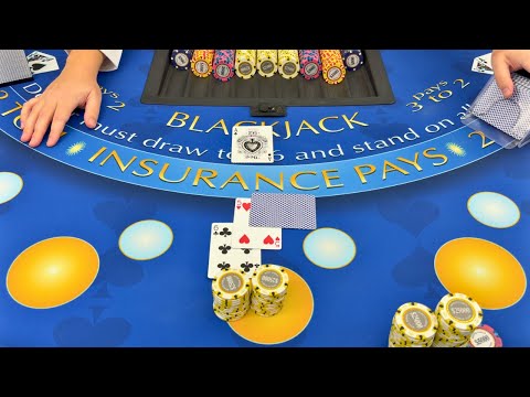I BET 600 000 ON ONE BLACKJACK DOUBLE DOWN BET VS RISKY DEALERS ACE