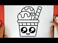 Como desenhar um sorvete kawaii