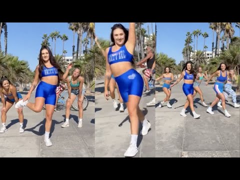 Blue Spandex Shorts Girls Shuffle Combo Dancing