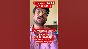 Most Imp pythagoras triplet ✅✅ Join telegram for complete list 🔥🔥 #ssc #cgl #ssccgl #trending