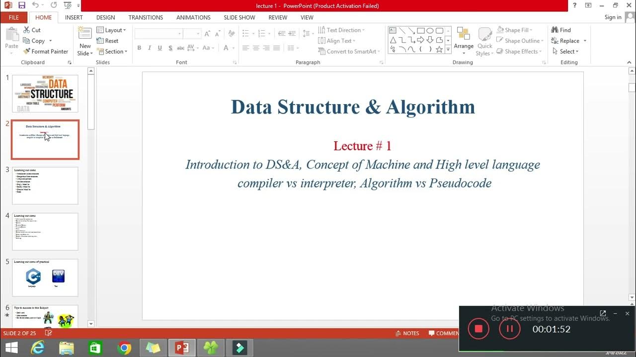 Introduction to DSA (Data Structure & Algorithms)- outline introduction ...