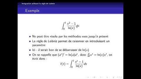 Intégration - Méthode de Feynman