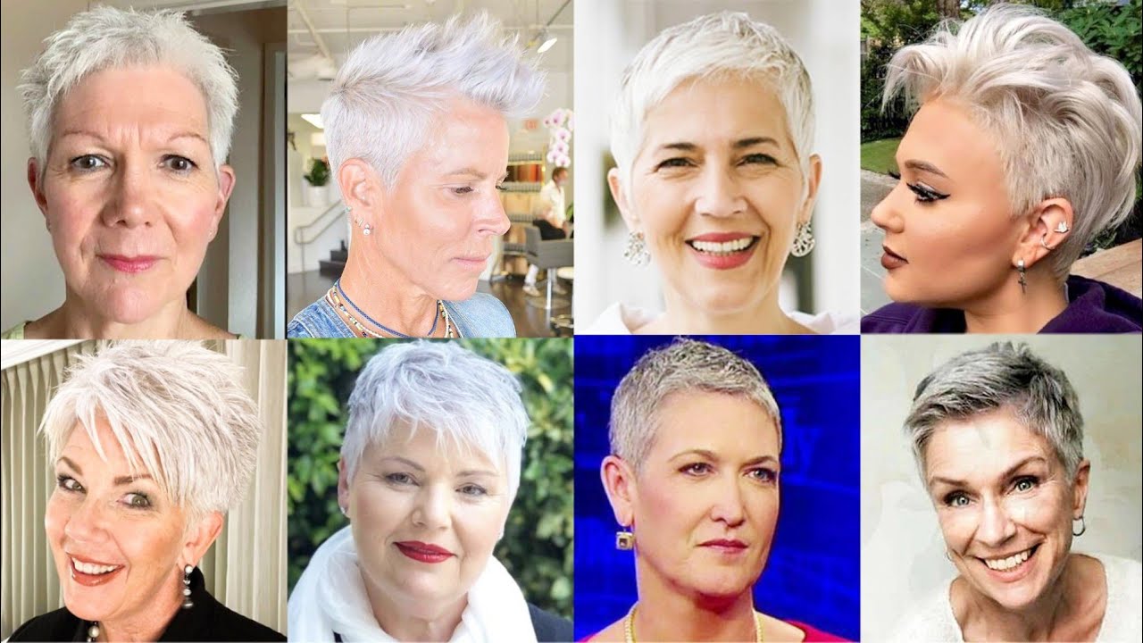 Women Grey🥰Short Pixie Haircut Ideas 50+ Women's | Latest Short Haircut ...