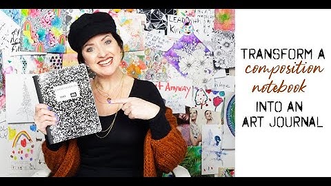 transform a composition notebook into an art journal