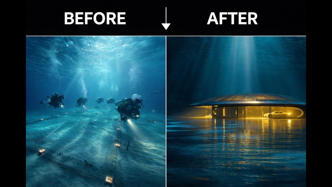 🏗️ Building a Luxury Garage... UNDERWATER | Full Construction Timelapse 🌊