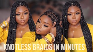 Knotless Braids in MINUTES! Realistic Braided Wig Review ft. FanciViVi