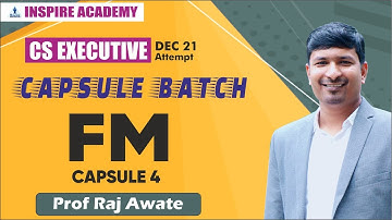 Financial Management revision   I CS Executive I CM Inter Revision I Capsule batch I lecture 5