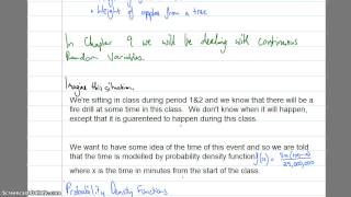 Continuous Random Variables PDF's part 1 (Ex 9-1)
