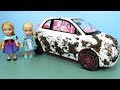Muddy Car ! Elsa and Anna toddlers wash Barbie's cars