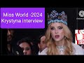 Miss World 2024 ,Miss Krystyna Pyszkova of Czech Republic/मिस वर्ल्ड २०२४ क्रिस्टिना
