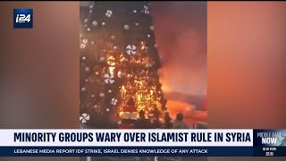Christmas tree in Syria burns as minorities wary over Islamist rule