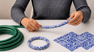 I Used an Old Garden Hose and a Patterned Napkin ♻️ Amazing DIY Idea 🥰