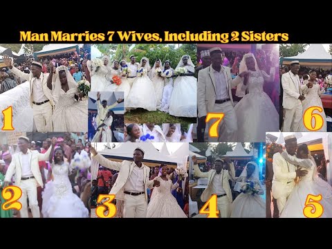 Ugandan man Marries 7 Wives, including 2 Sisters, on the same day in Lavish Wedding Ceremony