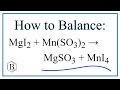 Balancing Chemical Reactions Concepts
