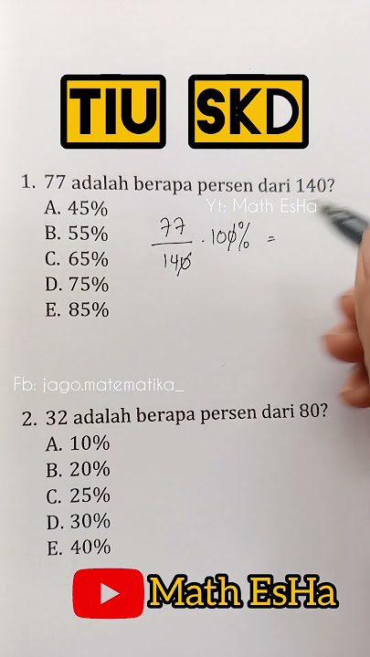 CONTOH SOAL TIU CPNS SOAL SKD TES MASUK KERJA PSIKOTES SERING KELUAR MENGHITUNG PERSENTASE