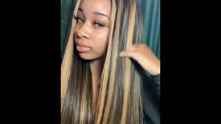 Highlight Bob Wig Honey Blonde 13x4 Lace Frontal Wigs T Part Remy Brazilian Straight Ombre Lace Fron