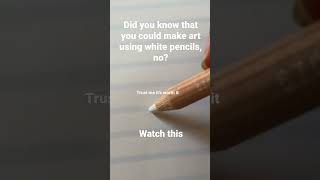 Drawing with only a white pencil on white paper😖😭 here’s how it went…. 🤯🤗 #shortsvideo #art