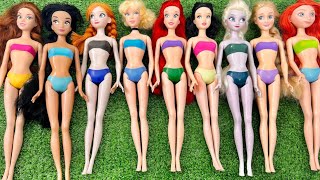 Some Lot's of Disney Princess,. with Unboxing Satisfying video Miniature Dolls No Talking Video ASMR