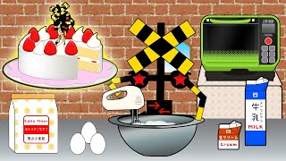 ふみっきー君のケーキ作り　FUMIKKY makes a cake【Railroad crossing animation】