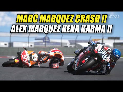 MARC MARQUEZ CRASH!! ALEX MARQUEZ KENA KARMA!! - RACE MOTOGP 2020 - MOTOGP 20 GAMEPLAY