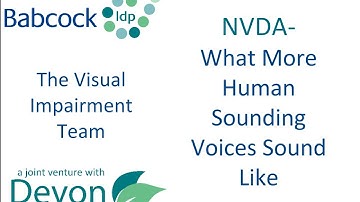 NVDA: What More Human Sounding Voices Sound Like