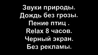 Звуки природы/Дождь / Пение птиц  /Relax 8 часов /Черный экран /Без рекламы.