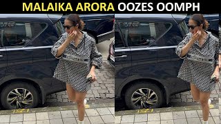 Malaika Arora Ditches Pants For Mini Shirt Dress, Refuses To Pose For The Paps- Watch It
